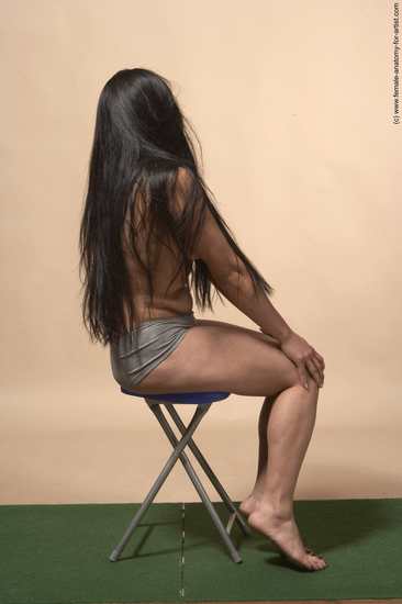 Nude Woman Multiracial Sitting poses - ALL Slim long black Sitting poses - simple Pinup