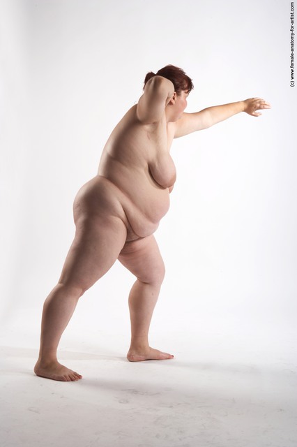 Nude Woman White Standing poses - ALL Overweight short colored Standing poses - simple