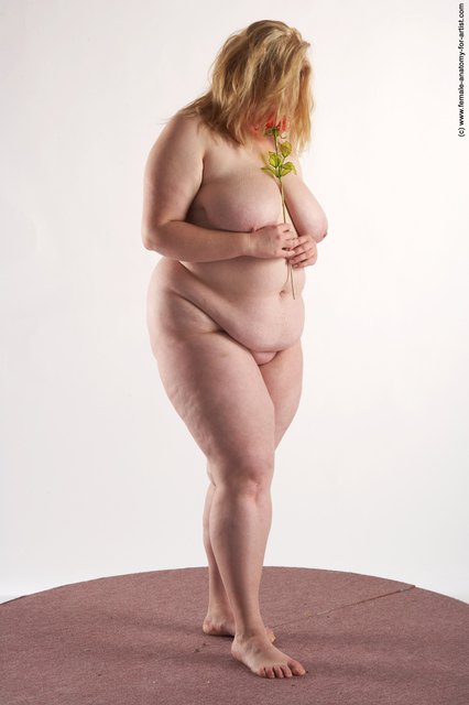 Nude Woman White Standing poses - ALL Overweight medium blond Standing poses - simple