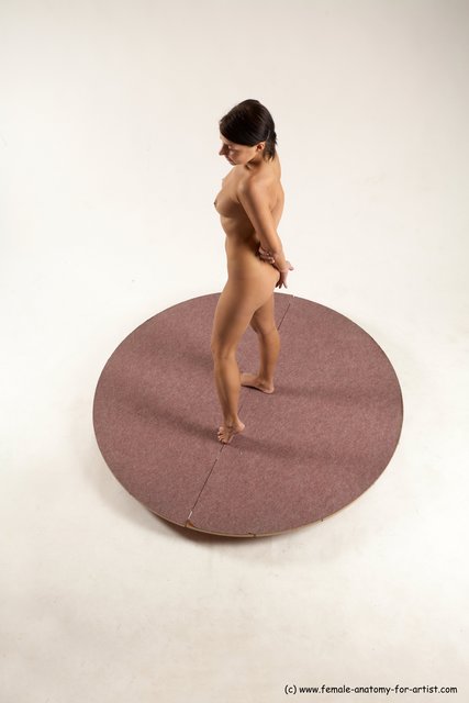 Nude Woman White Standing poses - ALL Slim short brown Standing poses - simple Multi angle poses