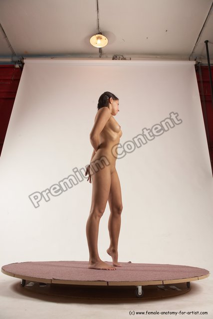 Nude Woman White Standing poses - ALL Slim short brown Standing poses - simple Multi angle poses