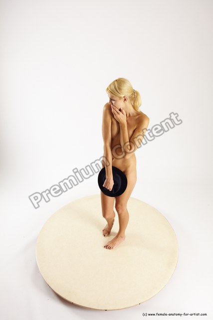 Nude Woman White Standing poses - ALL Slim long blond Standing poses - simple Multi angle poses