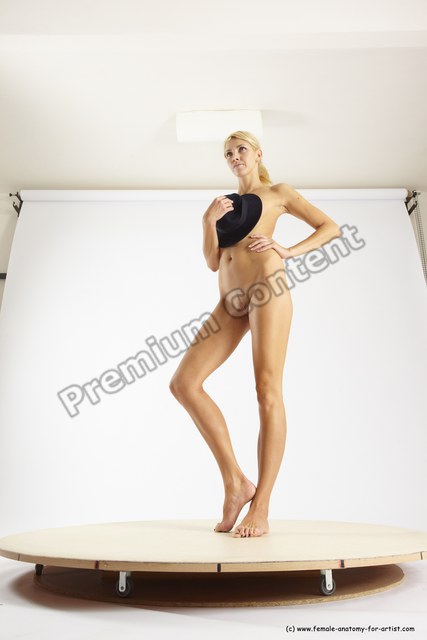 Nude Holding Woman White Standing poses - ALL Slim long blond Standing poses - simple Multi angle poses