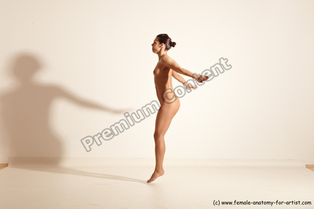 Nude Gymnastic poses Woman White Moving poses Athletic medium brown Dynamic poses