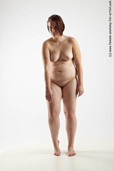 Nude Woman White Standing poses - ALL Overweight long brown Standing poses - simple Pinup