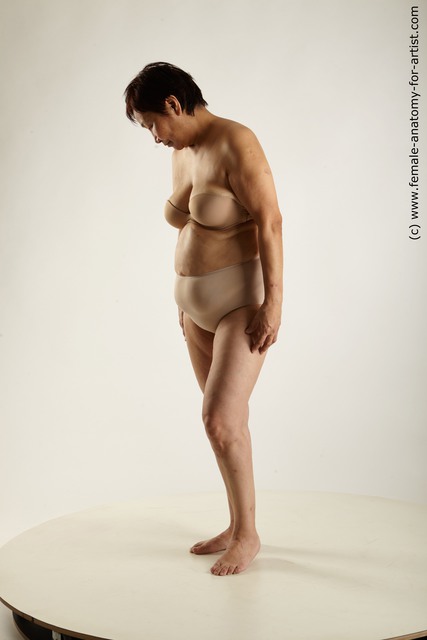 Underwear Woman Asian Standing poses - ALL Overweight short black Standing poses - simple
