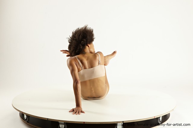 Underwear Woman Black Sitting poses - ALL Athletic medium black Sitting poses - simple Multi angle poses