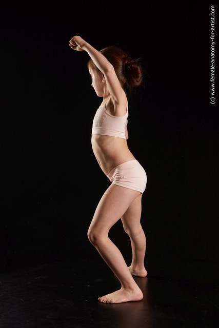 Underwear Woman White Standing poses - ALL Slim long brown Standing poses - simple Standard Photoshoot