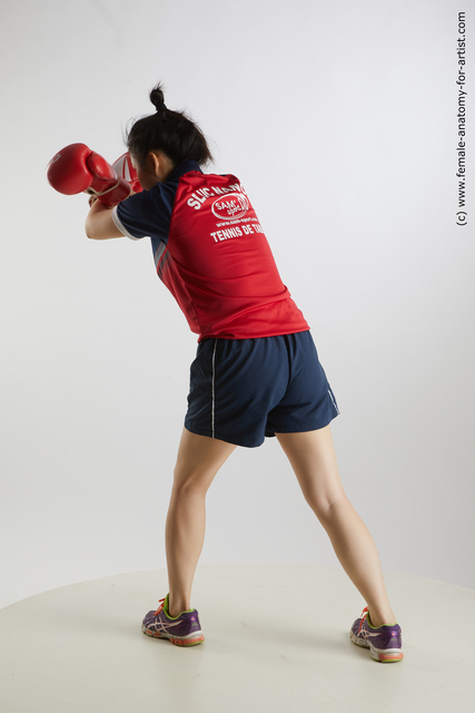 Sportswear Woman Asian Average medium black Fighting Standard Photoshoot