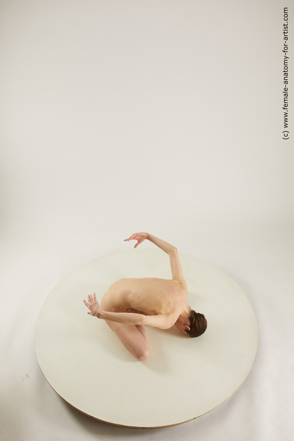 Nude Woman White Underweight medium brown Multi angle poses