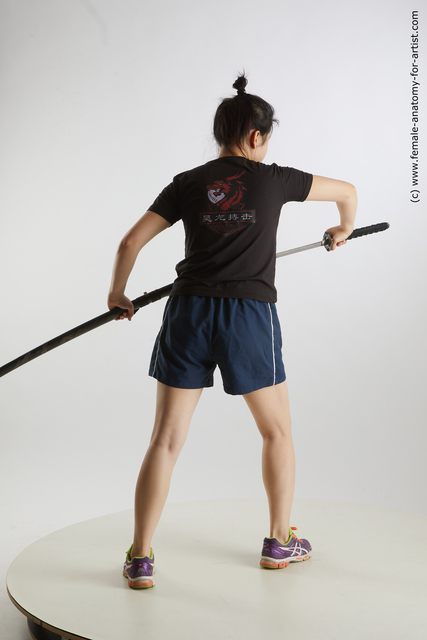 Sportswear Fighting with sword Woman Black Standing poses - ALL Average medium black Standing poses - simple Standard Photoshoot