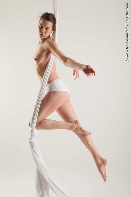 Nude Woman White Underweight medium brown Standard Photoshoot