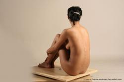 Nude Woman Multiracial Sitting poses - ALL Slim dreadlocks black Sitting poses - simple Pinup