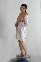 Nude Woman Asian Standing poses - ALL Slim long black Standing poses - simple Standard Photoshoot Pinup
