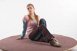 Casual Woman White Sitting poses - ALL Slim long blond Sitting poses - simple Academic