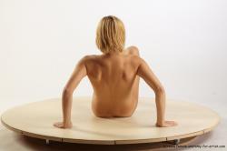 Nude Woman White Sitting poses - ALL Slim short blond Sitting poses - simple Pinup