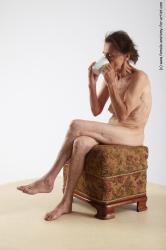 and more Nude Woman White Sitting poses - ALL Underweight short grey Sitting poses - simple Pinup