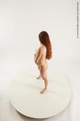 Nude Woman White Standing poses - ALL Pregnant long brown Standing poses - simple Multi angle poses Pinup