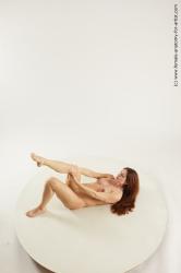 Nude Woman White Laying poses - ALL Pregnant Laying poses - on back long brown Multi angle poses Pinup