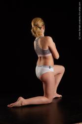 Underwear Woman White Kneeling poses - ALL Average Kneeling poses - on one knee medium blond Standard Photoshoot  Academic